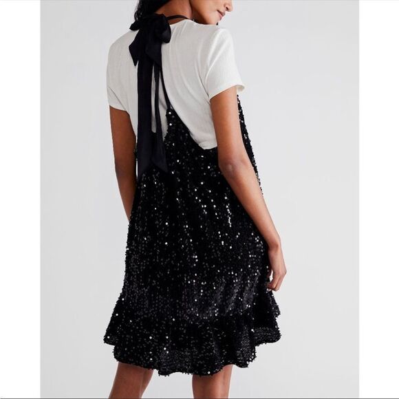 NWT Free People Nova Convertible Sequin Tunic / Black - Picture 5 of 7
